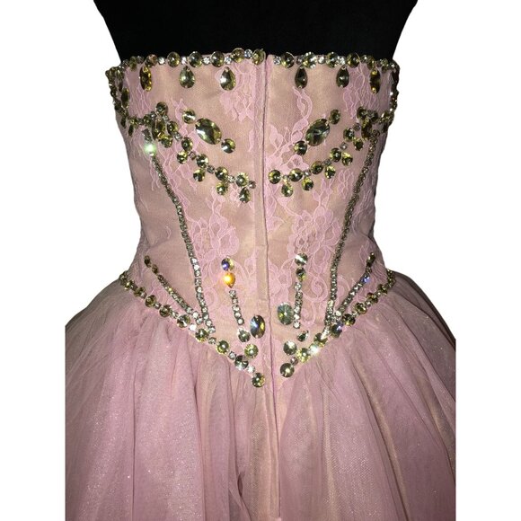 Luxury Designer Party Prom Dress Wedding Evening Cocktail Swarovski Corset Gown - Picture 14 of 16